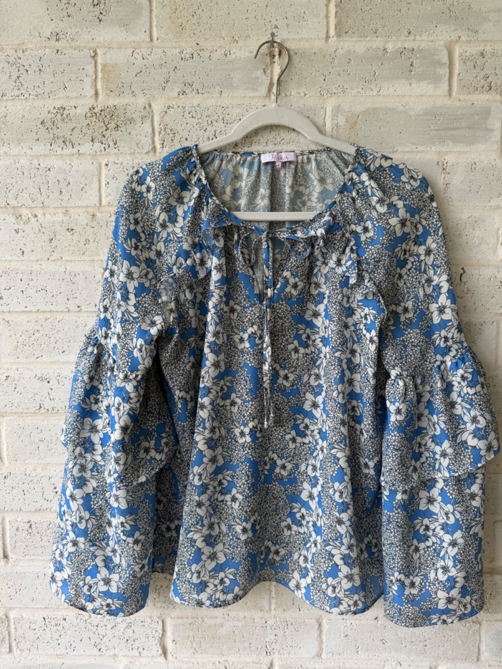 Parker Long Sleeve Ruffle Top Size Medium